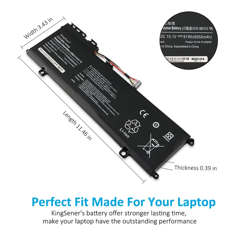 AA-PLVN8NP Laptop Battery for Samsung ATIV Book 8 Touch 780Z5E 870Z5G