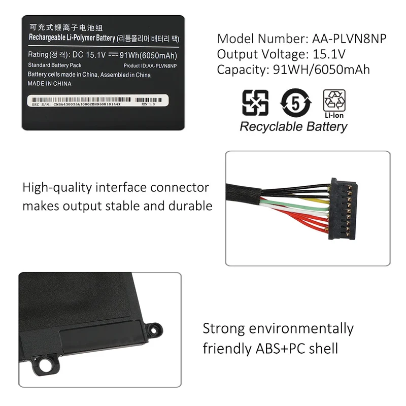 AA-PLVN8NP Laptop Battery for Samsung ATIV Book 8 Touch 780Z5E 870Z5G