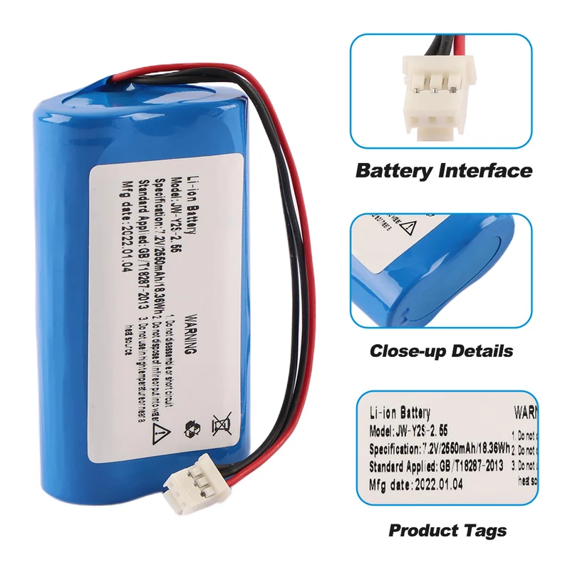Replacement Medical Battery For YUSEN JW-Y2S-2.55 7.2V 18.36Wh
