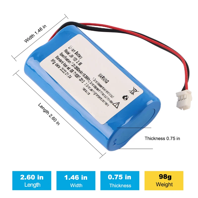 Replacement Medical Battery For YUSEN JW-Y2S-2.55 7.2V 18.36Wh