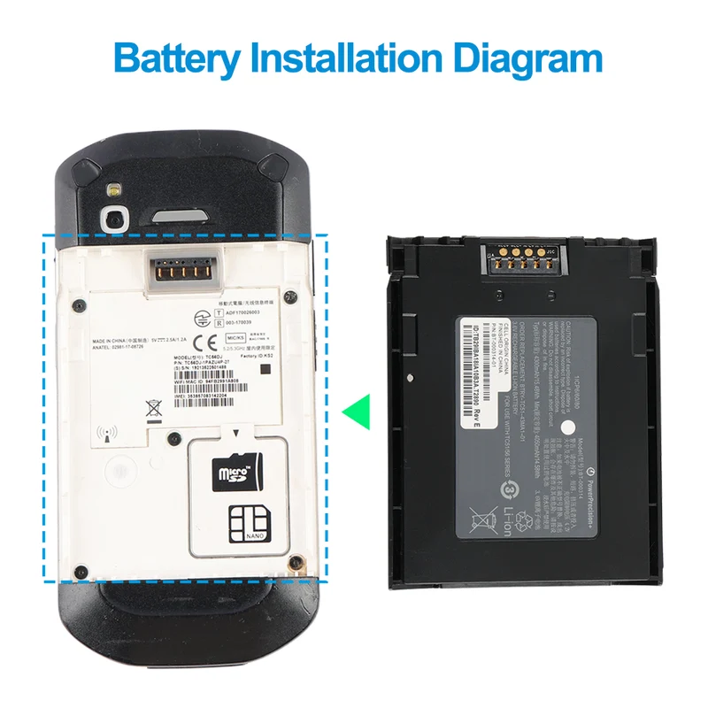 BT-000314 Replacement Battery For Zebra TC51 TC510 TC56 Barcode Scanner