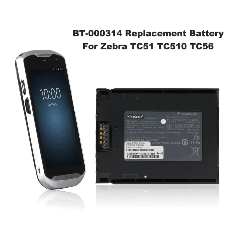BT-000314 Replacement Battery For Zebra TC51 TC510 TC56 Barcode Scanner