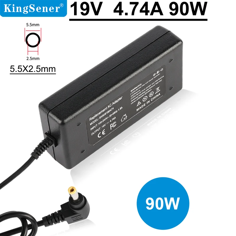 19V 4.74A 90W AC Adapter For Asus K53 K43 X43 A43 N43 Series 5.5*2.5mm