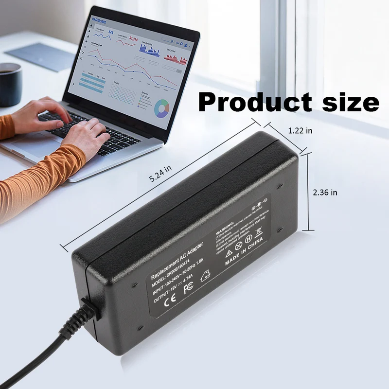 19V 4.74A 90W AC Adapter For Asus K53 K43 X43 A43 N43 Series 5.5*2.5mm