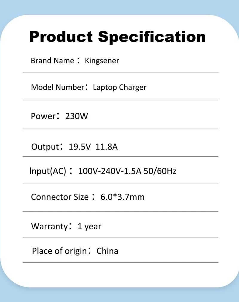 19.5V 11.8A 230W Laptop Charger For ASUS G750JW-T4038D G750JW-T4019H G750JW-T4057H