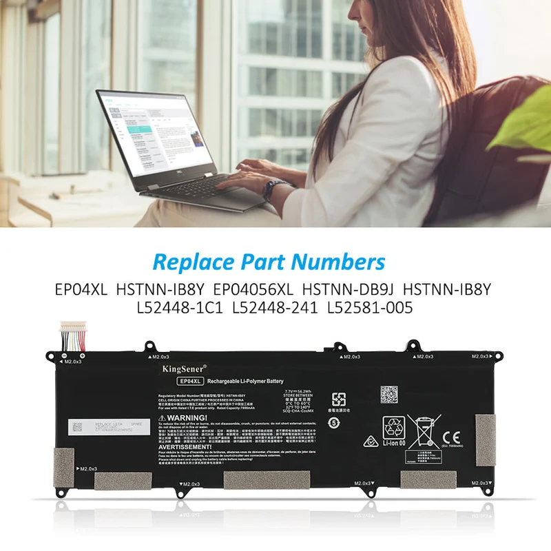 Laptop Battery For HP Elite Dragonfly G1 2019 Series/G2 2020 Series 7.7V 56.2Wh