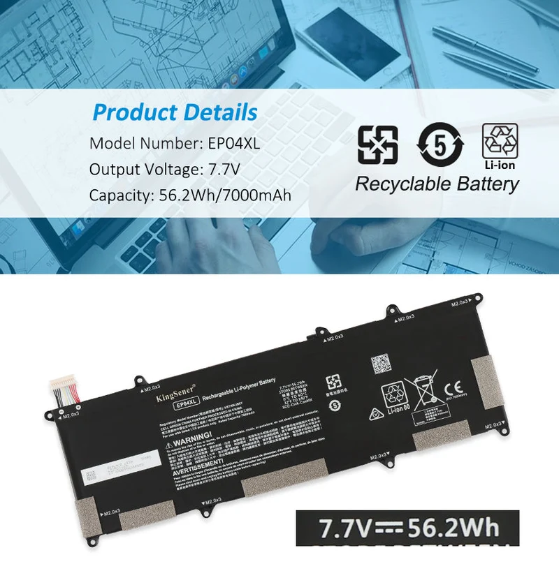 Laptop Battery For HP Elite Dragonfly G1 2019 Series/G2 2020 Series 7.7V 56.2Wh