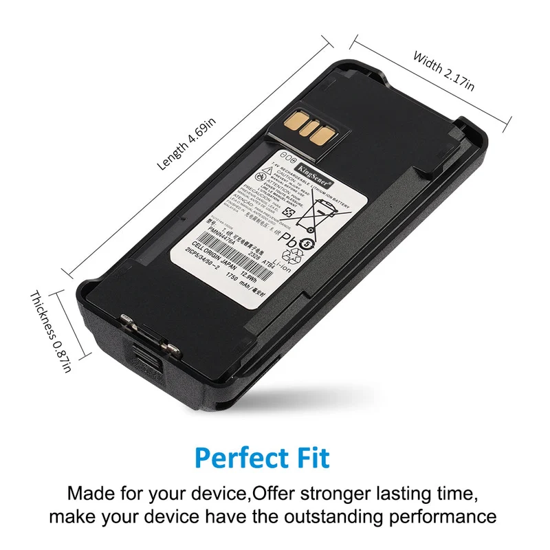 For Motorola PMNN4476A Li-Ion Replacement Battery 1750mAh CP185 CP261 DEP250 DP540 EP350MX