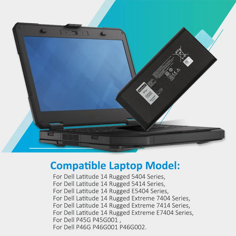 X8VWF Replacement Battery For Dell Latitude 14 Rugged 5404 5414 E5404 Series 11.1V 97WH