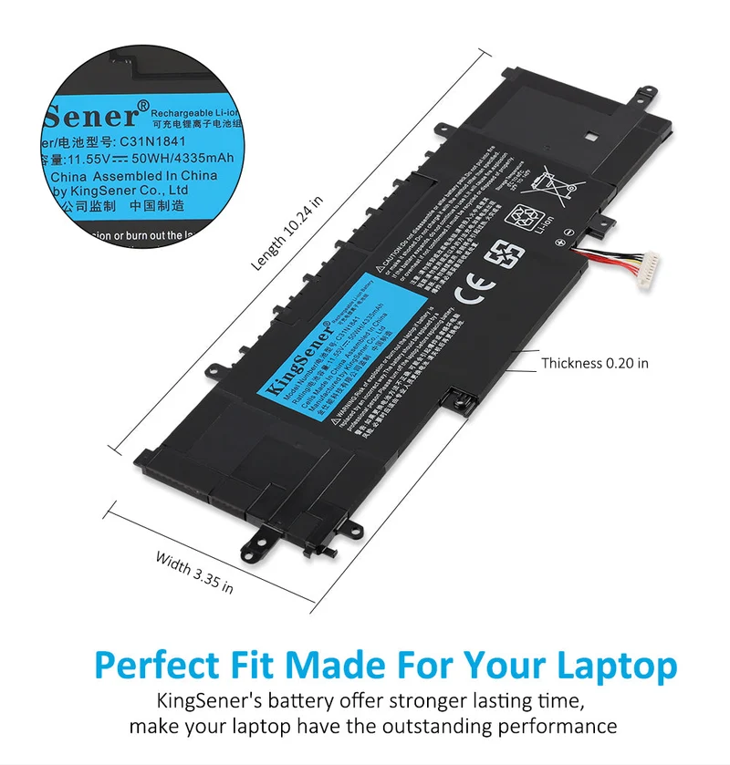 C31N1841 Replacement Battery For ASUS ZenBook 14 UM433 UM433DA series UX434F UX434DA UX434F 11.55V 50wh