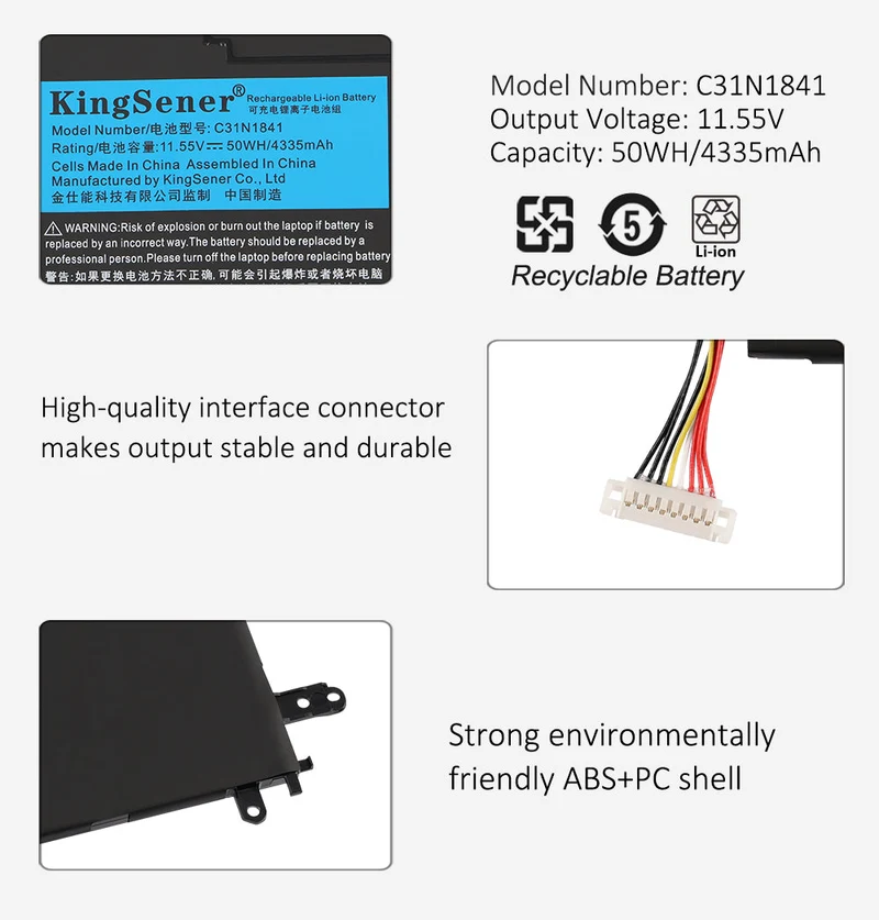 C31N1841 Replacement Battery For ASUS ZenBook 14 UM433 UM433DA series UX434F UX434DA UX434F 11.55V 50wh