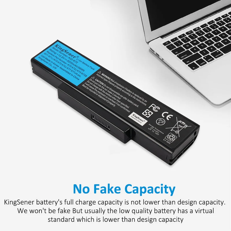 A32-K72 Replacement Battery for ASUS A72 K72 K73 N71 N73 X77 Series, 56Wh 10.8V