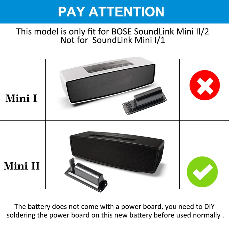 LUSONBAY 088796 088789 088772 080841 Bluetooth Speaker Wireless Battery For BOSE Soundlink Mini | US Stock