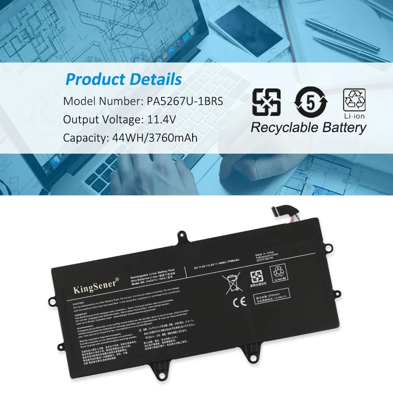 Replacement Battery For Toshiba Portege X20W X20W-E Series X20W-E-10D X20W-E-10E X20W-E-10F 11.4V 44WH