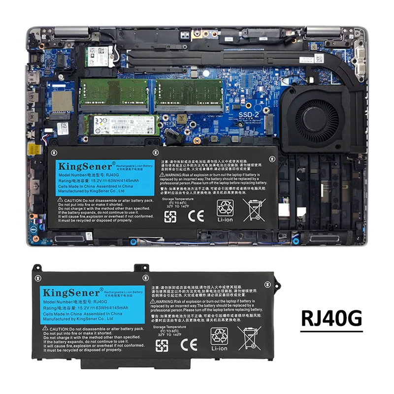 RJ40G Replacement Battery For Dell Precision 3560 Series 01K2CF 075X16 15.2V 63WH