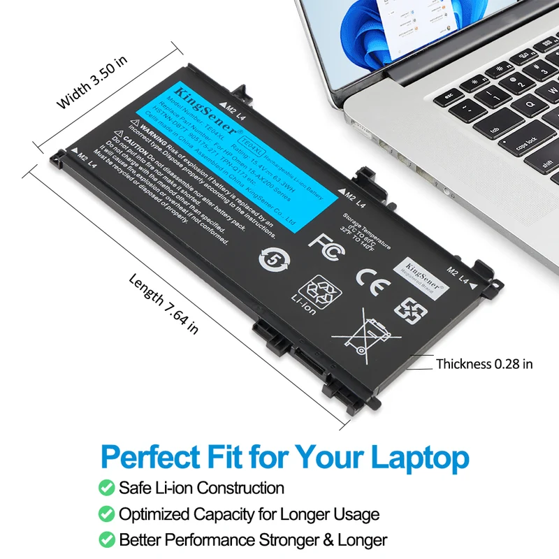 TE04XL Battery for HP OMEN 15-AX200 15-BC200 Pavilion 15-BC Series — 15.4V 63.3Wh