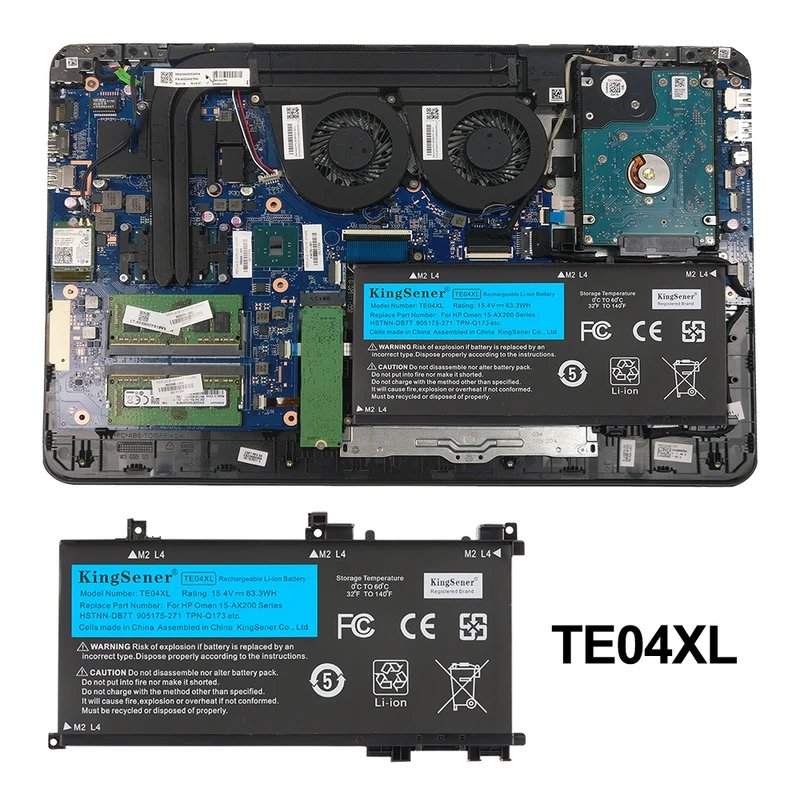 TE04XL Battery for HP OMEN 15-AX200 15-BC200 Pavilion 15-BC Series — 15.4V 63.3Wh