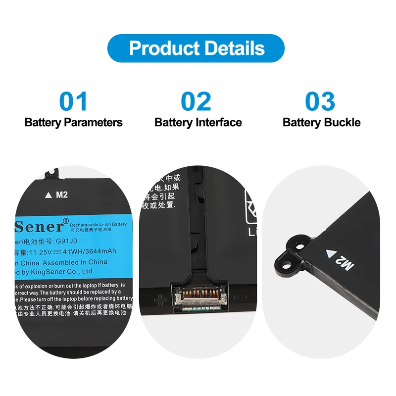 G91J0 Laptop Battery for Dell Inspiron 5515 5625 5410 7415 Latitude 3320