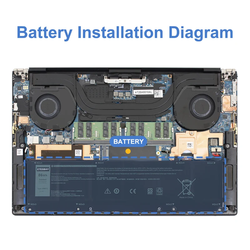 69KF2 Laptop Battery Replacement For Dell XPS 15 9500 P91F P91F001 P45E002 | US Stock