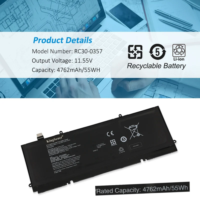 Replacement Battery For Razer Book 13 Core I7 Series Book 13 FHD Series 11.55V 4762mAh