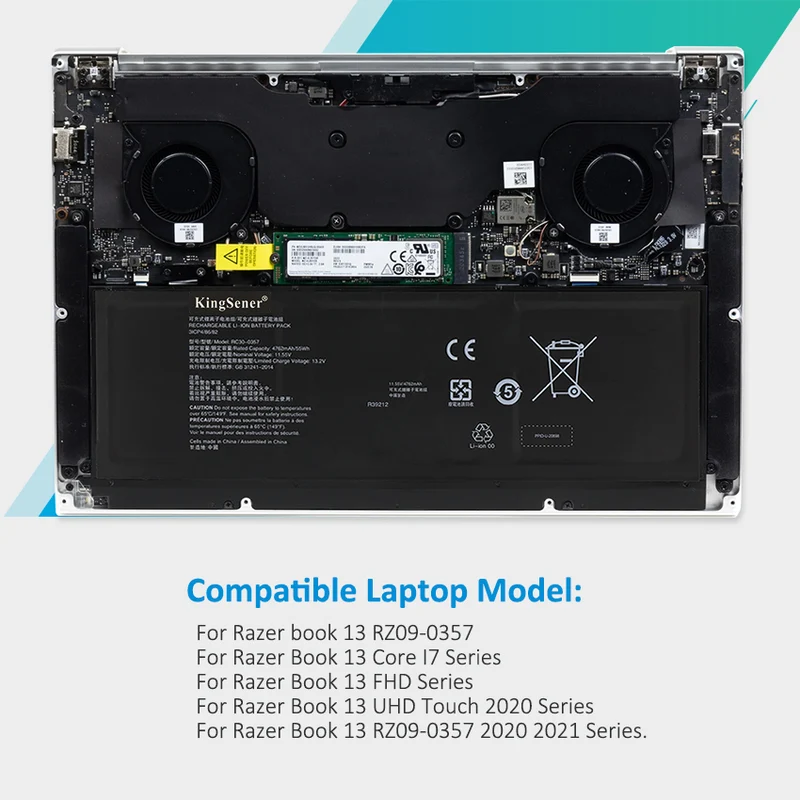 Replacement Battery For Razer Book 13 Core I7 Series Book 13 FHD Series 11.55V 4762mAh