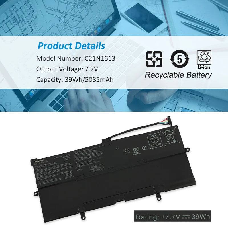 Replacement Battery For Asus Chromebook Flip C302CA-DHM3 C302CA-DHM3-G 7.7V 39Wh