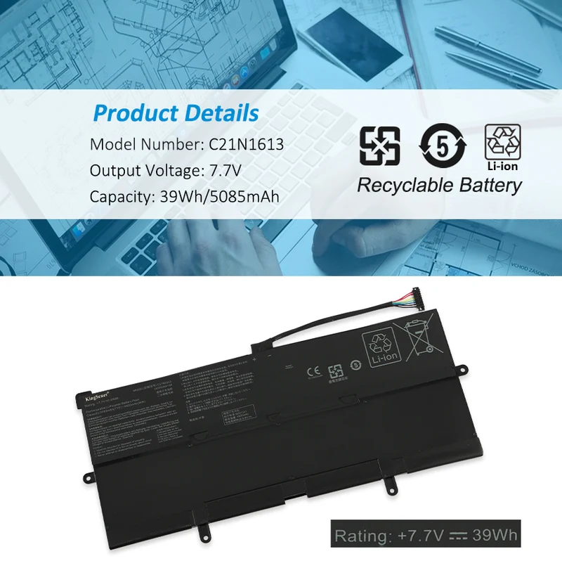 Laptop Battery For Asus C21N1613 2ICP3/99/109 C21PQC5 0B200-02280000 0B200-02280000M 7.7V 39Wh