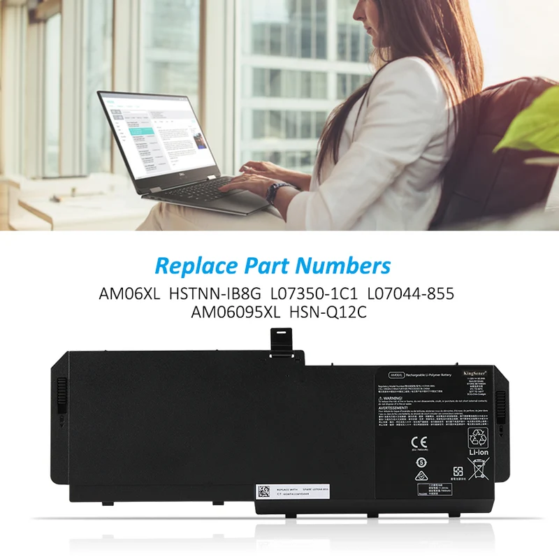 AM06XL For HP HSTNN-IB8G L07350-1C1 L07044-855 Replacement Battery 11.55V 95.9WH