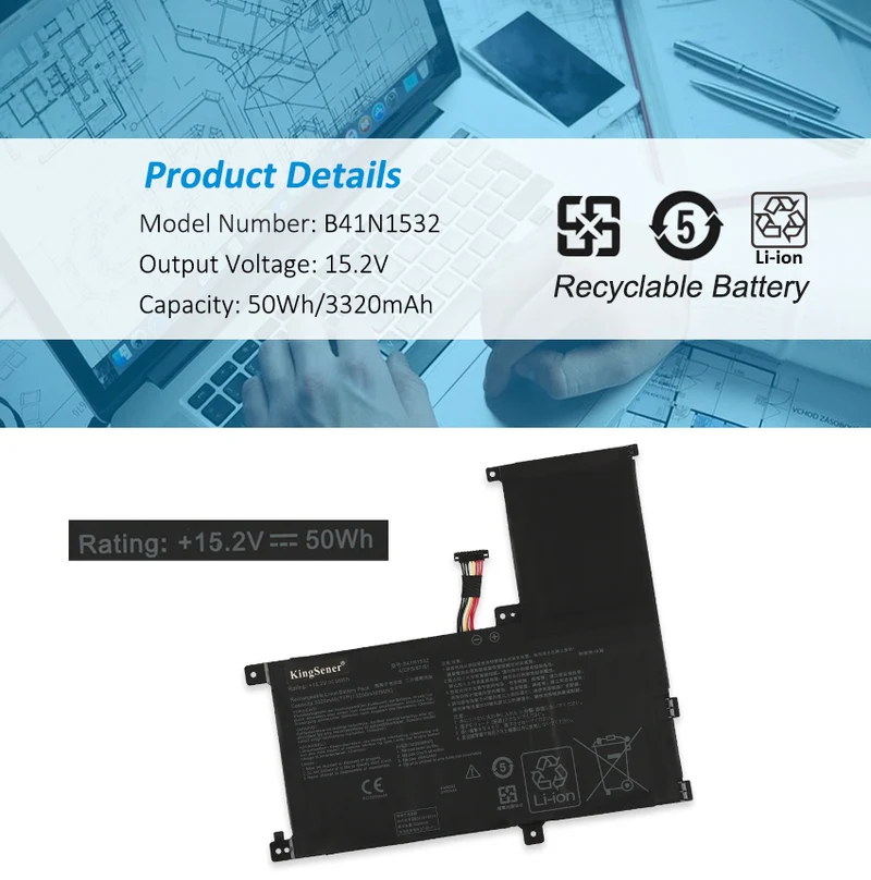Laptop Battery For Asus B41N1532 4ICP5/57/81 0B200-02010100 B41Bk25 B41Bl95 15.2V 50Wh