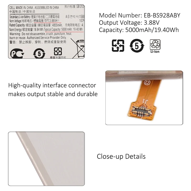 Rechargeable Battery EB-BS928ABY For Galaxy S24 Ultra SM-S928U1 SM-S928W SM-S928N