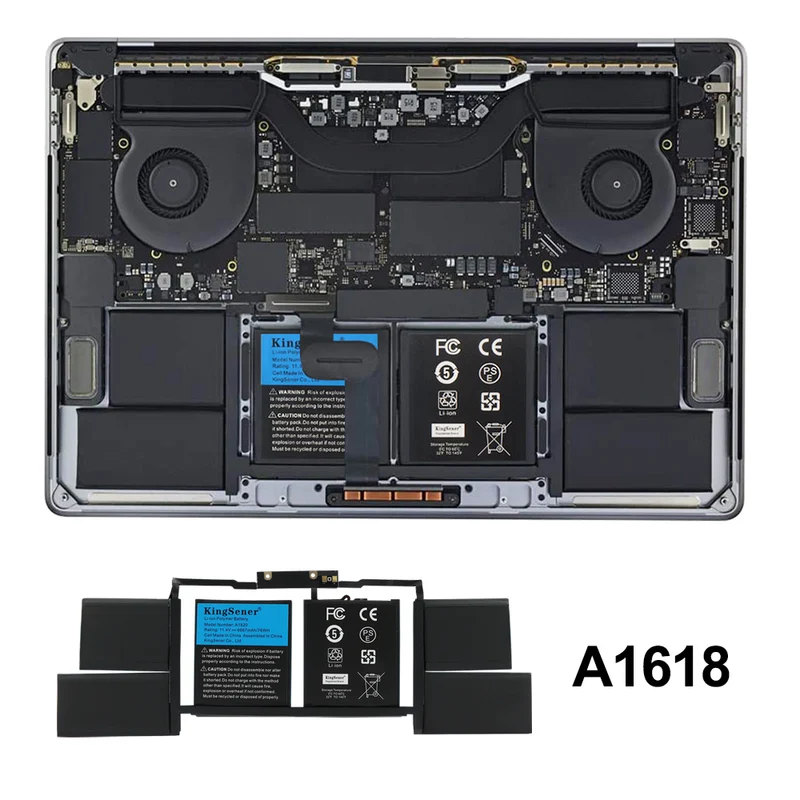 A1820 Battery for Apple MacBook Pro 15" A1707 (2016 2017 Touch Bar) — 11.4V 76Wh