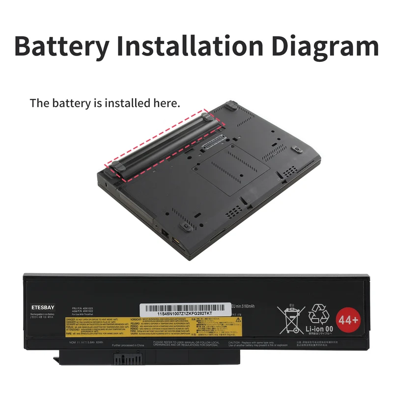 X230 63Wh 44++ Laptop Battery for Lenovo Thinkpad X230I X230S 45N1029 45N1028 45N1022 | US Stock