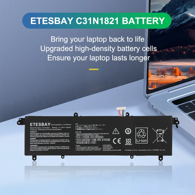 C31N1821 Battery for ASUS ZenBook S13 UX392 UX392FA UX392FN (US Stock)