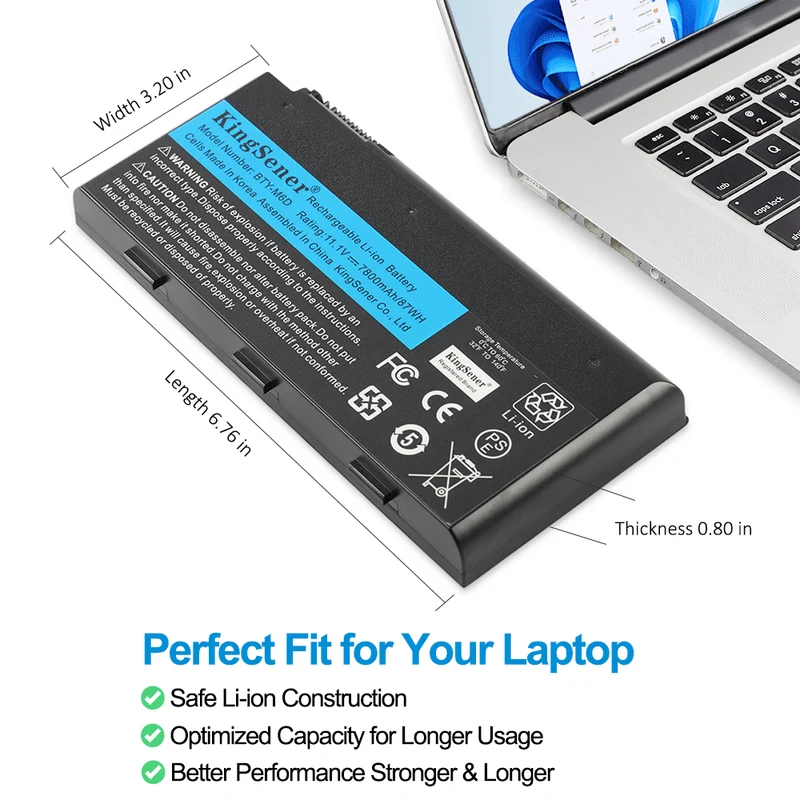 BTY-M6D Laptop Battery for MSI GT60 GT70 GX680 GX780 — 11.1V 87Wh