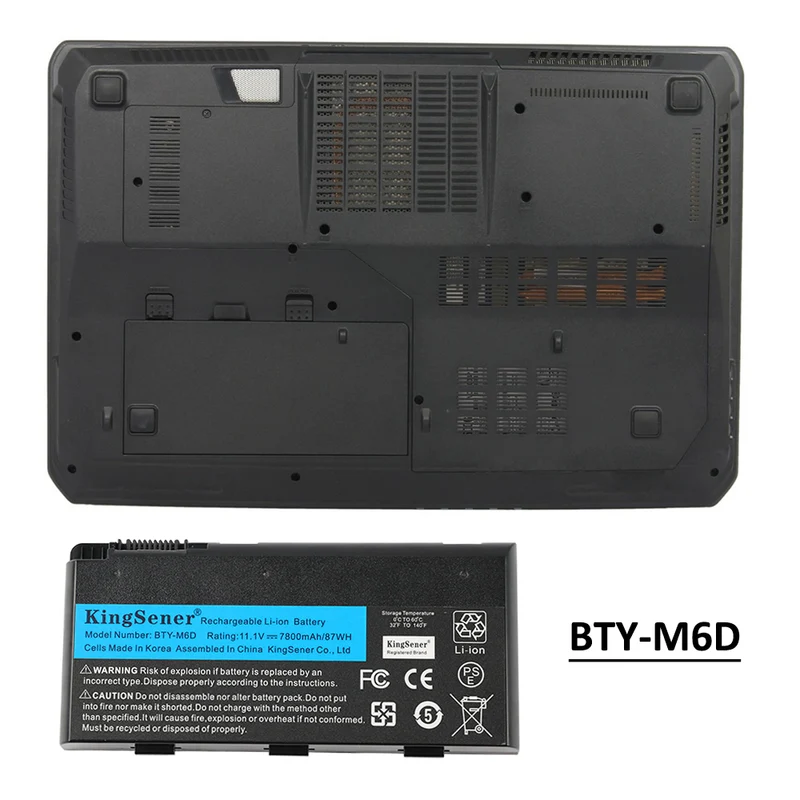 BTY-M6D Laptop Battery for MSI GT60 GT70 GX680 GX780 — 11.1V 87Wh