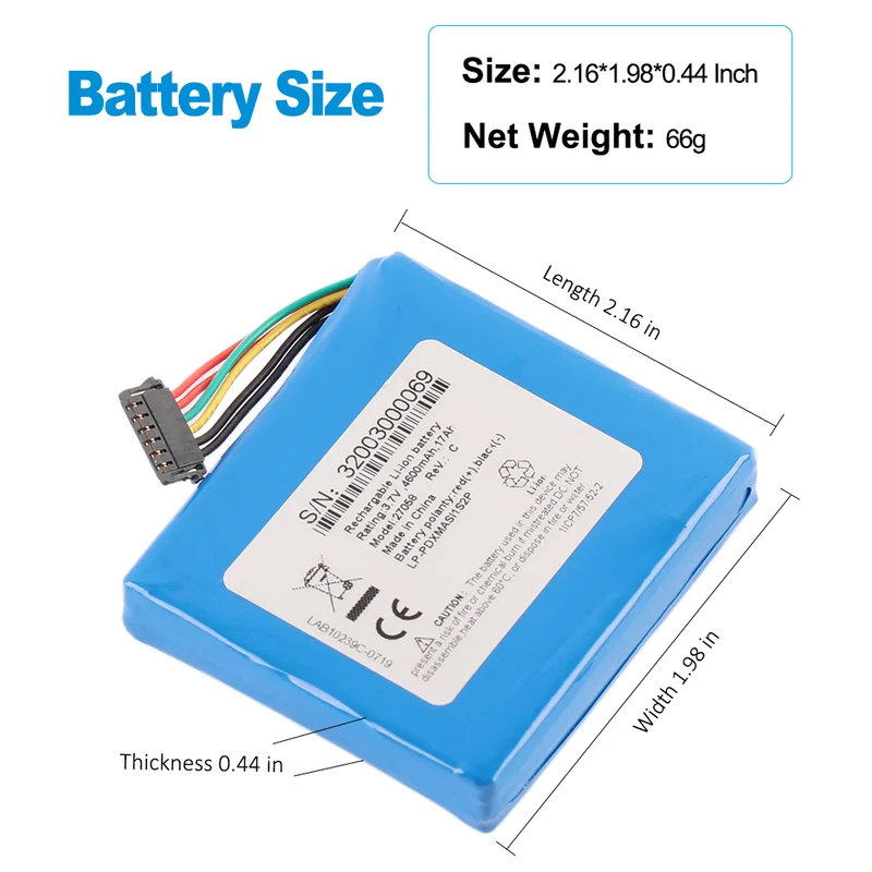 Medical Battery For Masimo 27058 37728 RAD-97 Pulse Oximeter