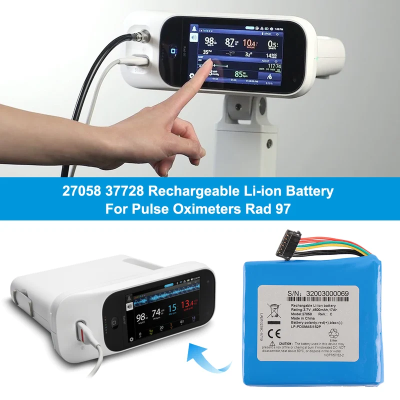 Medical Battery For Masimo 27058 37728 RAD-97 Pulse Oximeter
