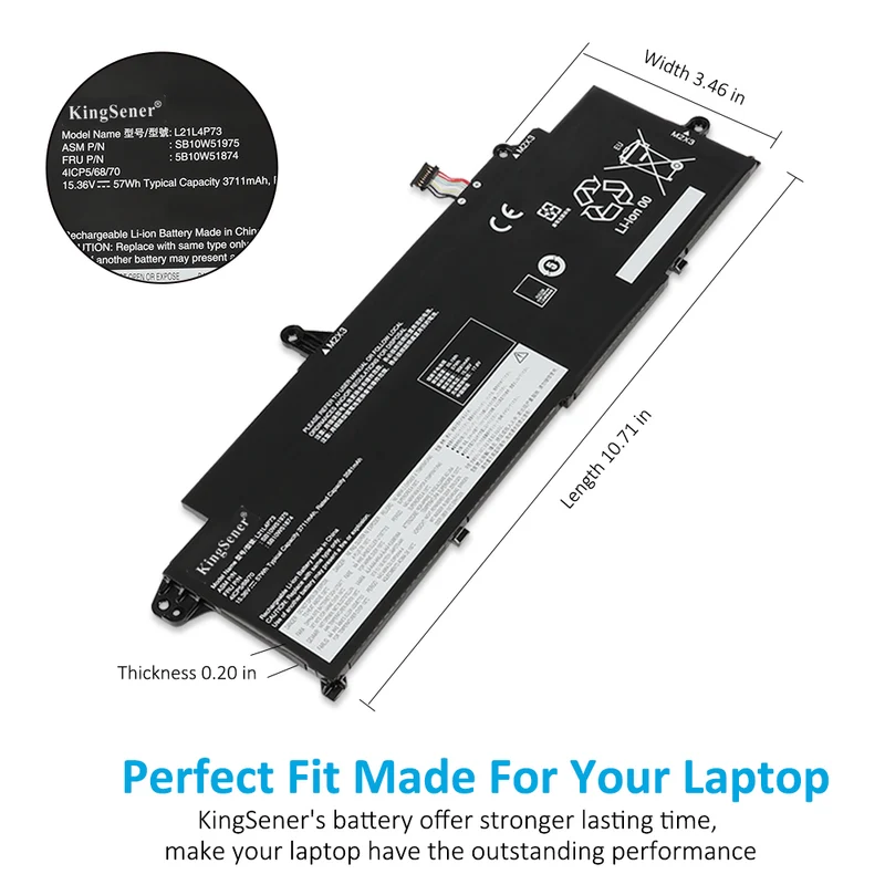 L21L4P73 57Wh Laptop Battery For Lenovo ThinkPad T14s Gen 3 21BR 21BS 21CQ 21CR