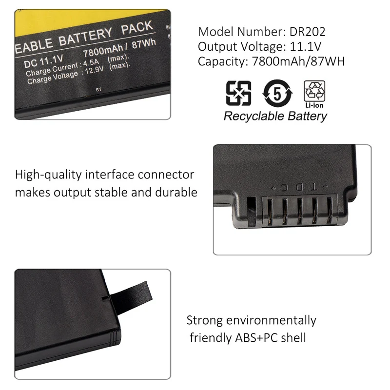 DR202 ME202 ME202A ME202B Battery Replacement 11.1V 87Wh