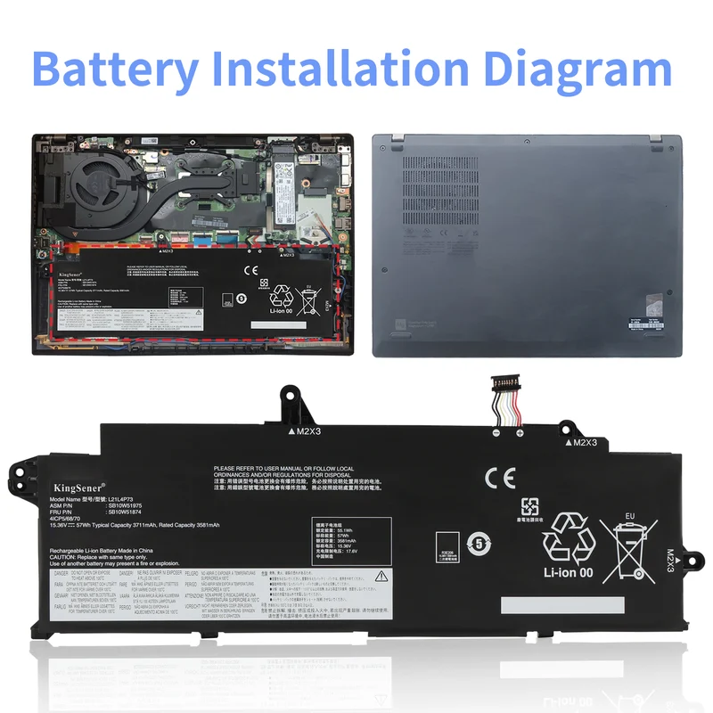 Replacement For Lenovo ThinkPad T14s Gen 3/ ThinkPad T14s Gen 4 Series SB10W51978 SB10W51977