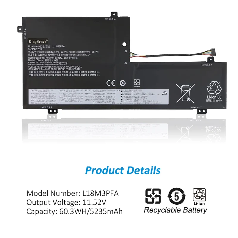 5B10T83740 5B10W67402 5B10T83739 5B10W67258 Laptop Battery For Lenovo Yoga C740-15 C740-15IML C740-15IML-81TD