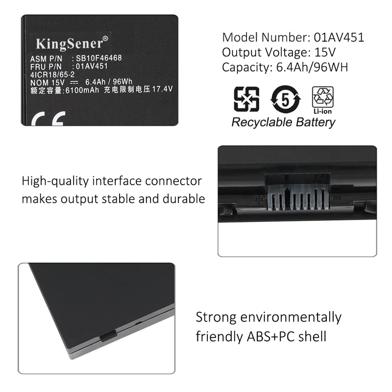 Laptop Battery For Lenovo ThinkPad P70 P71 20ER 20HK Mobile Workstation Series 01AV451