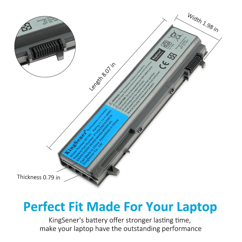 W1193 For Dell Latitude E6400 E6410 60Wh 11.1V Laptop Battery ND8CG | CA Stock