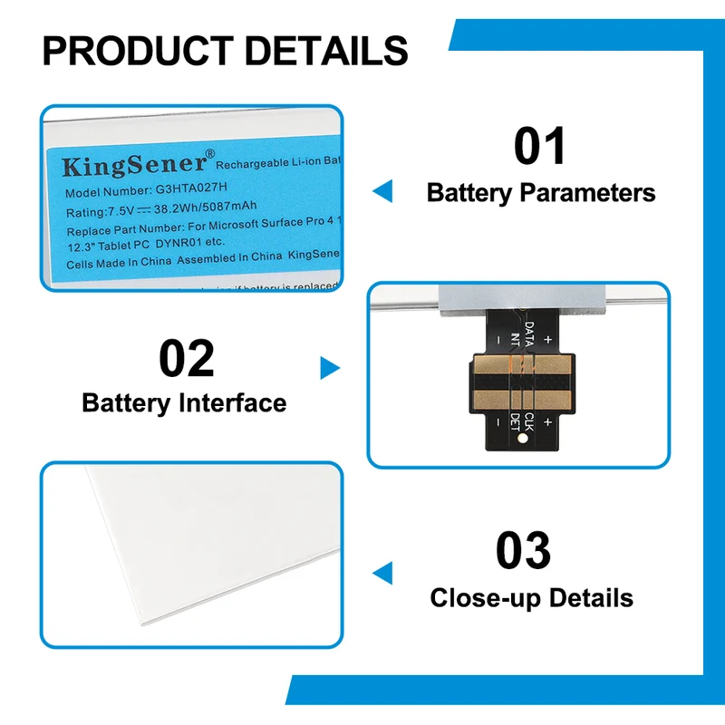 DYNR01 G3HTA027H Laptop Battery For Microsoft Surface Pro 4 1724 12.3 inch Tablet G3HTA026H | CA Stock