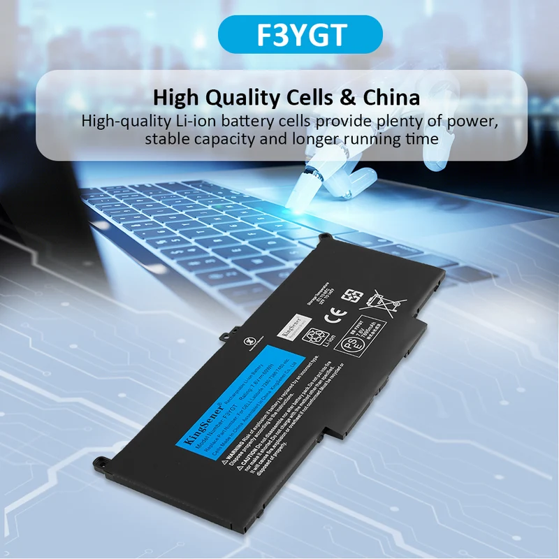 F3YGT Laptop Battery for Dell Latitude 7280 / 7380 / 7480 / 7490 Series, 60Wh