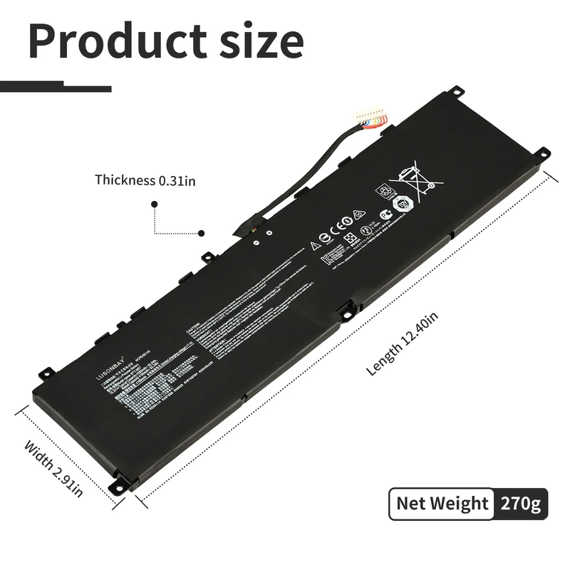 BTY-M57 Laptop Battery Compatible with MSI GP66 GP76 Leopard 10UE 10UG 10UH | LUSONBAY CA SHIP