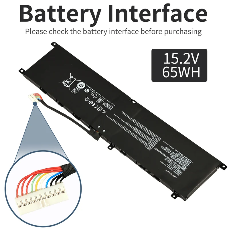 BTY-M57 Laptop Battery Compatible with MSI GP66 GP76 Leopard 10UE 10UG 10UH | LUSONBAY CA SHIP