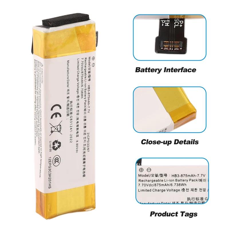 HB3 Battery 875mAh Replacement for DJI Osmo Pocket II Osmo Pocket 2 Osmo Pocket