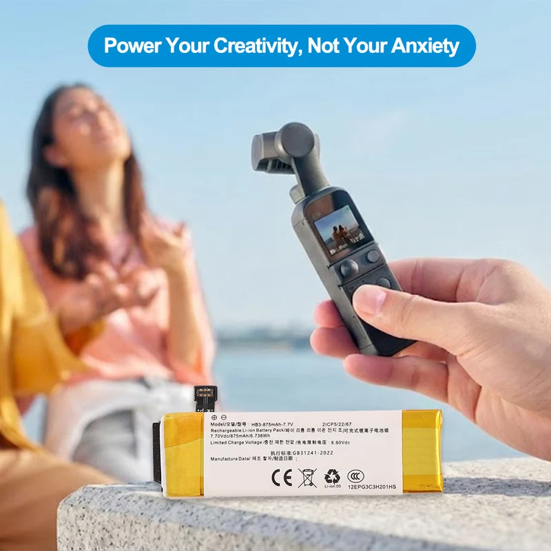 HB3 Battery 875mAh Replacement for DJI Osmo Pocket II Osmo Pocket 2 Osmo Pocket