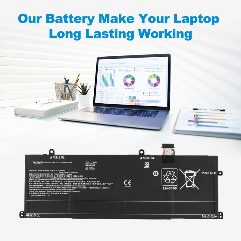 WE04XL Replacement Battery For HP Pavilion Plus 14-ew 14-ey Series